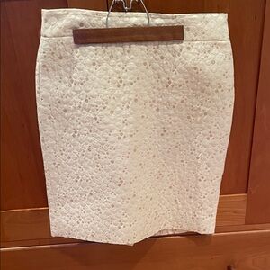 Cream Textured Pencil SkirtOlder J Crew cream and gold pencil skirt.